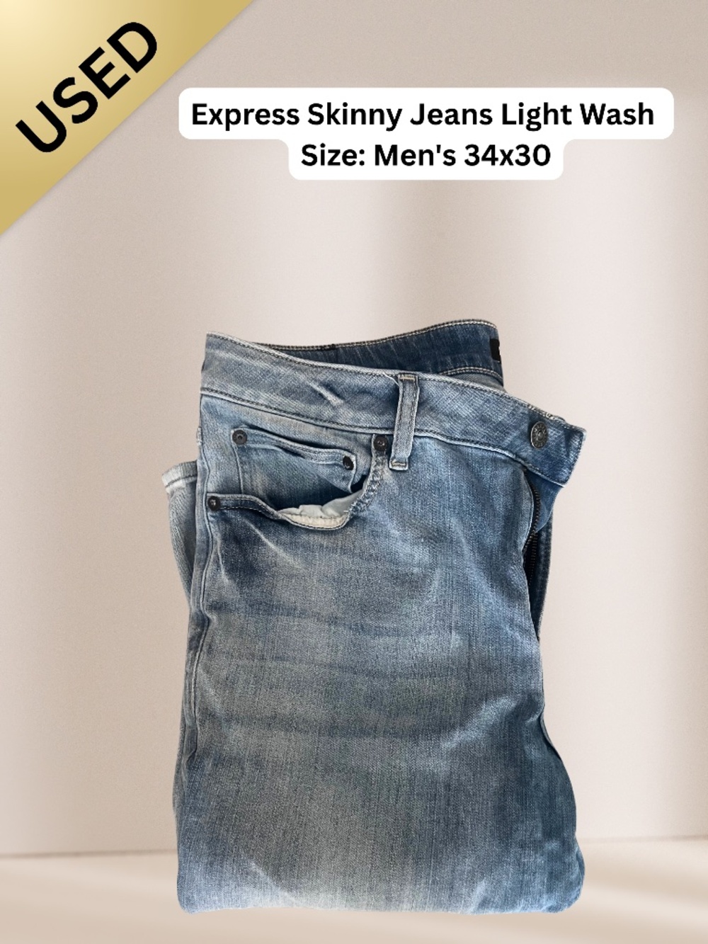 Express Skinny Jeans Light Wash Men's 34x30
